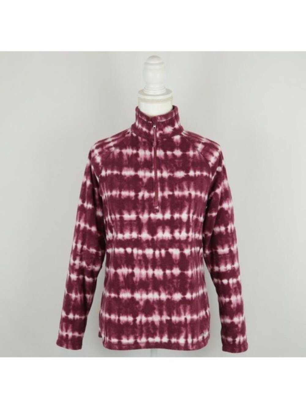 Eddie Bauer Women's Small Rose Tie Dye Quest 1/4 Zip Lightweight Fleece Pullover